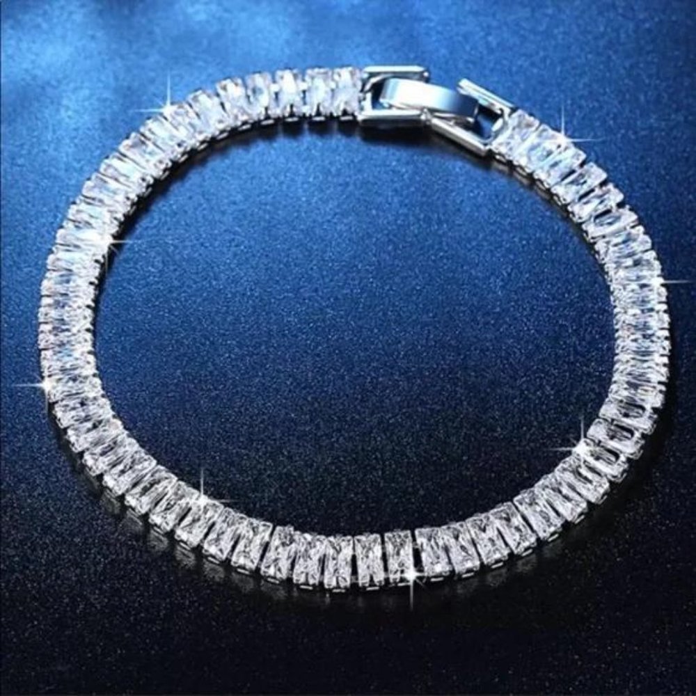7” NEW 925 STERLING SILVER CUT DIAMOND BRACELET, NICE BRACELET, CUTE BRACELET - Picture 7 of 7